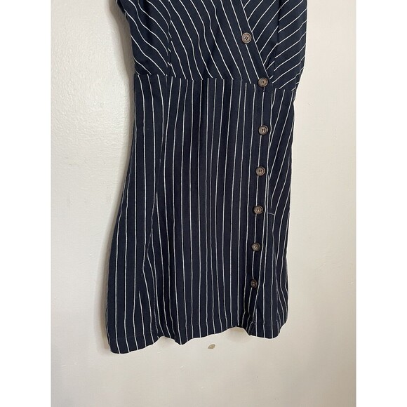 LA Hearts Womens Small Dress Navy Striped Mini Buttons Sleeveless Pacsun NWT - Picture 4 of 8
